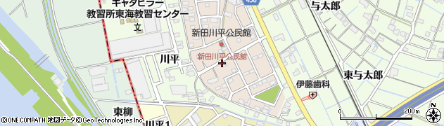 新田川平公民館周辺の地図