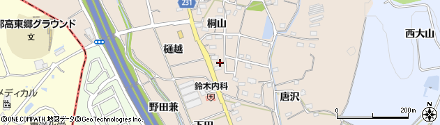 愛知県みよし市黒笹町桐山154周辺の地図