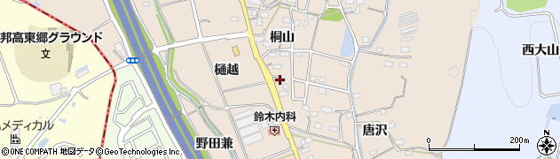 愛知県みよし市黒笹町桐山184周辺の地図