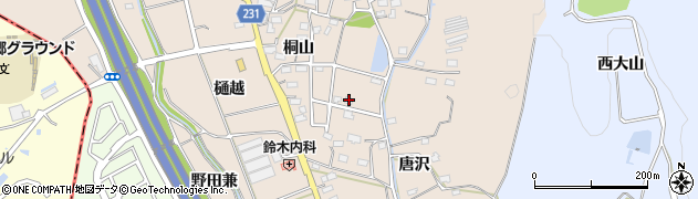 愛知県みよし市黒笹町唐沢4周辺の地図