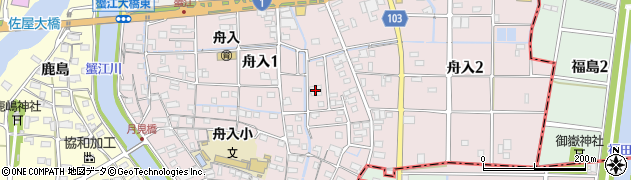 蟹江町役場　舟入児童館周辺の地図