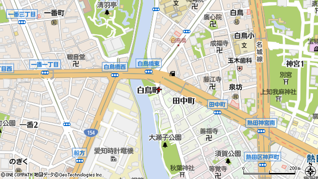 〒456-0048 愛知県名古屋市熱田区白鳥町の地図