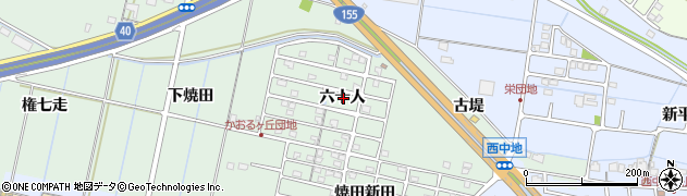愛知県弥富市荷之上町六十人周辺の地図