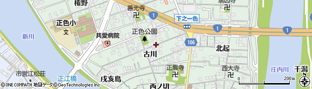 愛知県名古屋市中川区下之一色町（古川）周辺の地図