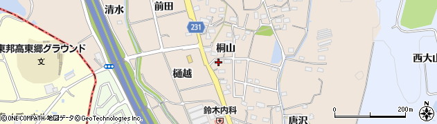 愛知県みよし市黒笹町桐山182周辺の地図