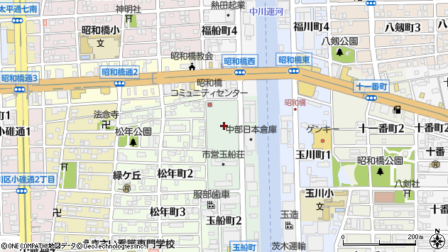 〒454-0853 愛知県名古屋市中川区玉船町の地図
