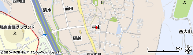 愛知県みよし市黒笹町桐山周辺の地図