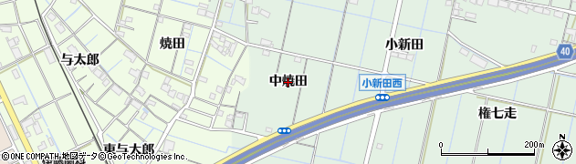 愛知県弥富市荷之上町（中焼田）周辺の地図
