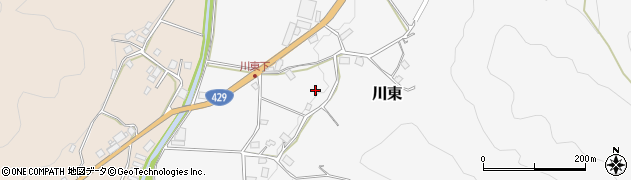 岡山県美作市川東周辺の地図
