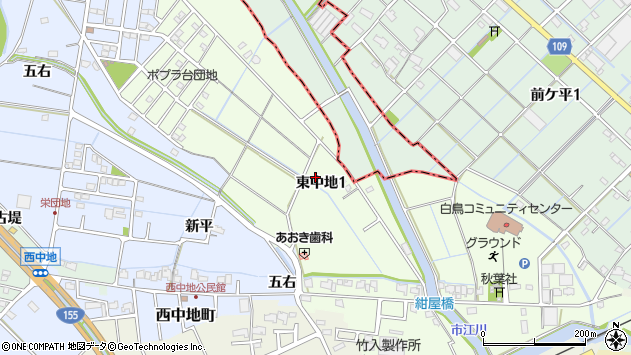 〒498-0002 愛知県弥富市東中地の地図