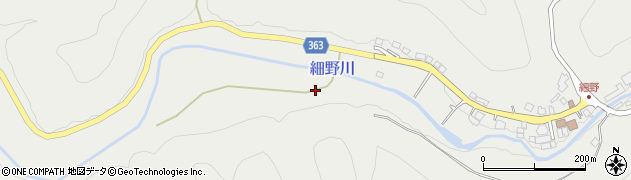京都府京都市右京区京北細野町（日本丸垣内）周辺の地図