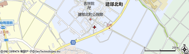 滋賀県東近江市建部北町206周辺の地図