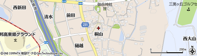愛知県みよし市黒笹町桐山161周辺の地図