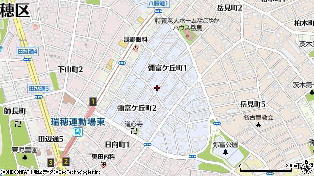 〒467-0048 愛知県名古屋市瑞穂区弥富ケ丘町の地図