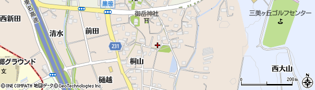 愛知県みよし市黒笹町桐山167周辺の地図
