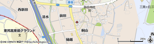 愛知県みよし市黒笹町桐山176周辺の地図