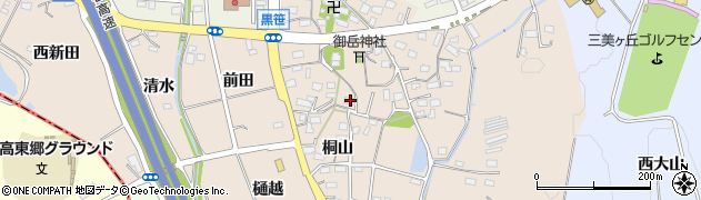 愛知県みよし市黒笹町桐山164周辺の地図