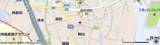 愛知県みよし市黒笹町桐山170周辺の地図