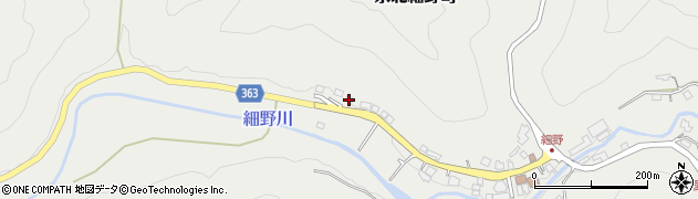 京都府京都市右京区京北細野町（中之里）周辺の地図