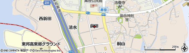 愛知県みよし市黒笹町前田周辺の地図