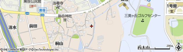 愛知県みよし市黒笹町（伊保道）周辺の地図