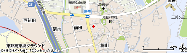 愛知県みよし市黒笹町桐山173周辺の地図