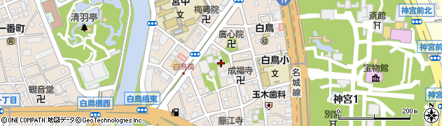 愛知県名古屋市熱田区白鳥周辺の地図