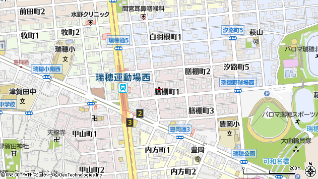 〒467-0013 愛知県名古屋市瑞穂区膳棚町の地図