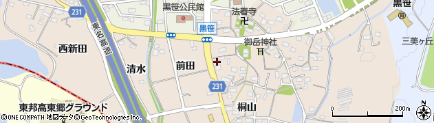愛知県みよし市黒笹町前田464周辺の地図