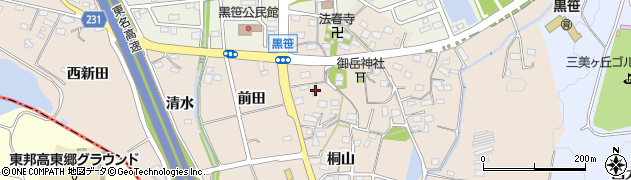 愛知県みよし市黒笹町桐山172周辺の地図