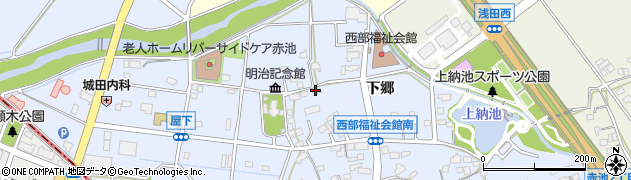 愛知県日進市赤池町（下郷）周辺の地図