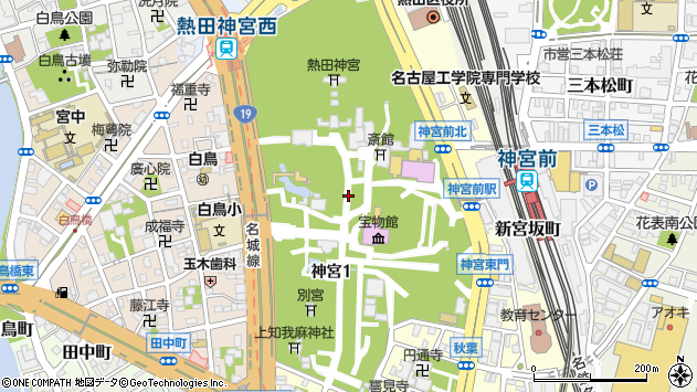 〒456-0031 愛知県名古屋市熱田区神宮の地図