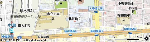 愛知県名古屋市中川区北江町2丁目周辺の地図
