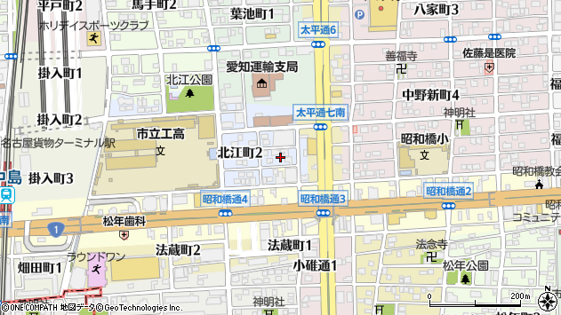 〒454-0851 愛知県名古屋市中川区北江町の地図