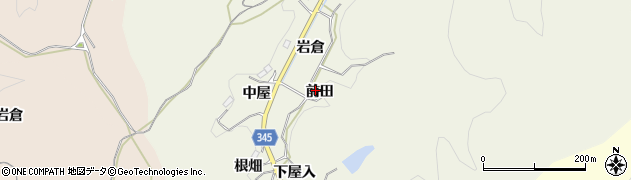 愛知県豊田市成合町（前田）周辺の地図