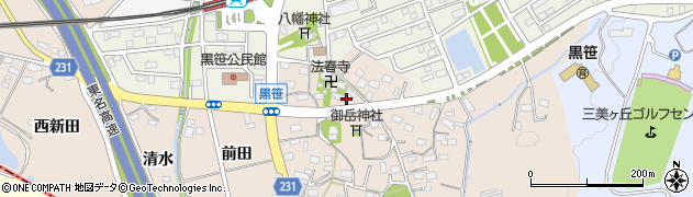 愛知県みよし市黒笹町（寺山）周辺の地図