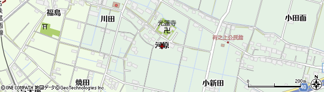 愛知県弥富市荷之上町（河原）周辺の地図
