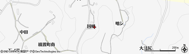 愛知県豊田市綾渡町因幡周辺の地図