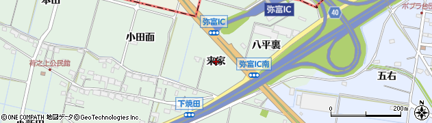 愛知県弥富市荷之上町（来家）周辺の地図