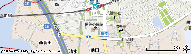 愛知県みよし市黒笹1丁目8周辺の地図