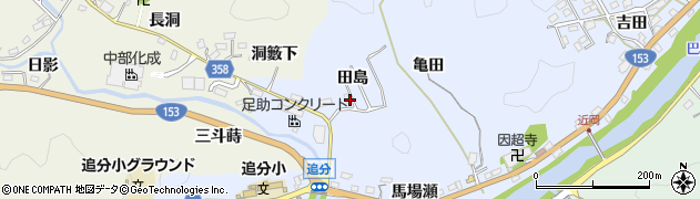愛知県豊田市近岡町田島周辺の地図