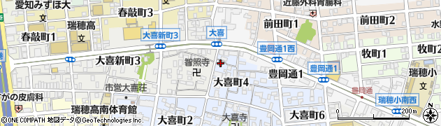 名古屋大喜郵便局周辺の地図