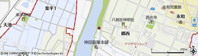 愛知県愛西市善太新田町（鰯江前）周辺の地図