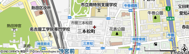 愛知県名古屋市熱田区三本松町周辺の地図