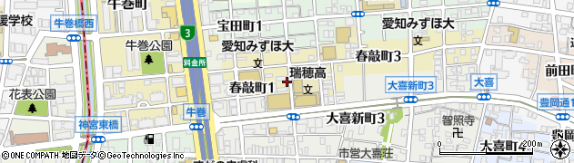 愛知県名古屋市瑞穂区春敲町周辺の地図