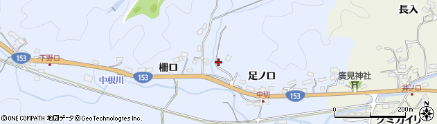 愛知県豊田市中切町周辺の地図