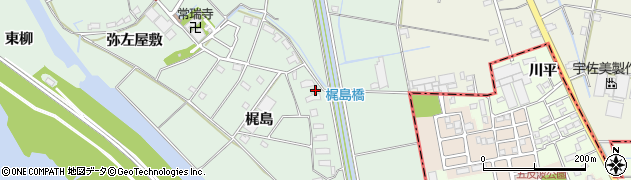 愛知県愛西市森川町梶島114周辺の地図