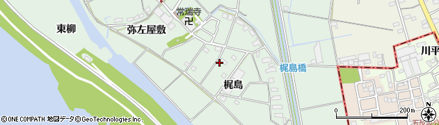 愛知県愛西市森川町梶島80周辺の地図