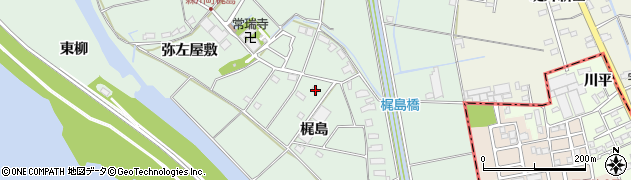 愛知県愛西市森川町梶島77周辺の地図