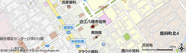 滋賀県近江八幡市周辺の地図